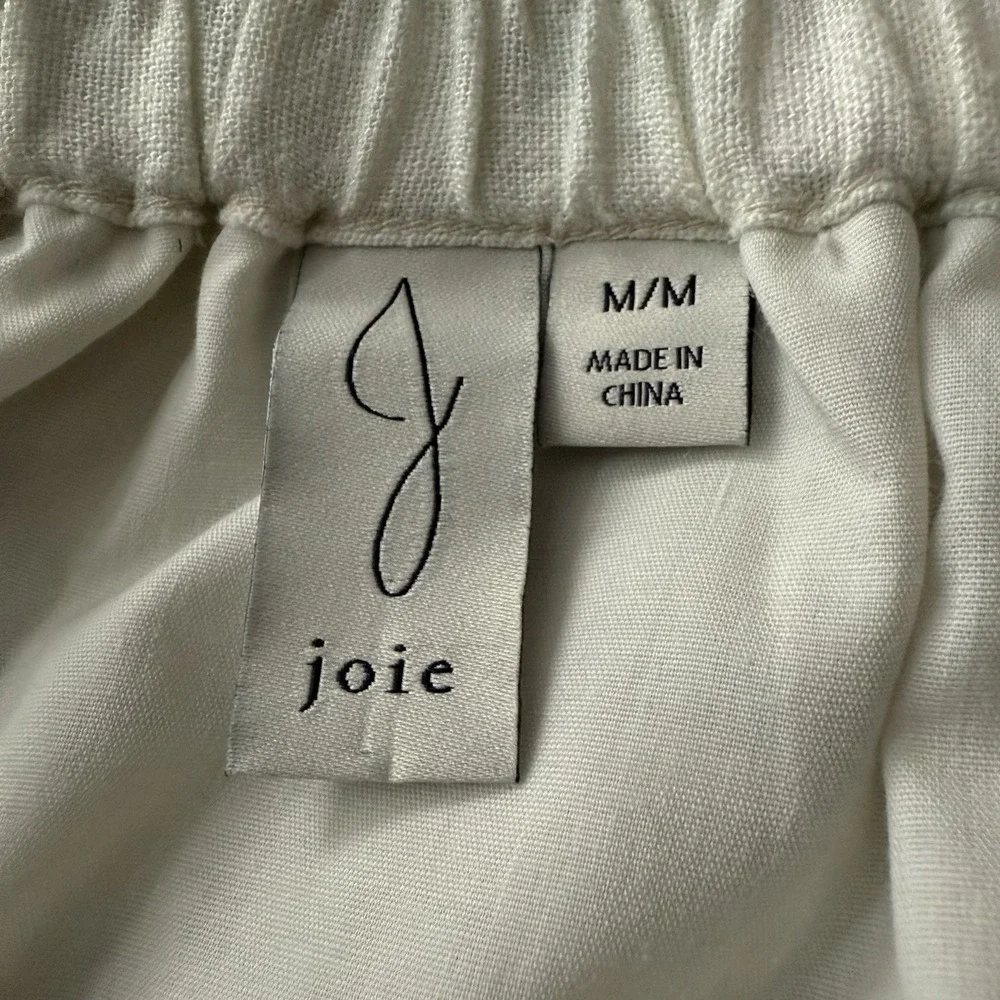 Joie Midi Skirt Tiered‎ Medium Linen Blend Rope Shell Belt Hawaiian Beach Pastel
